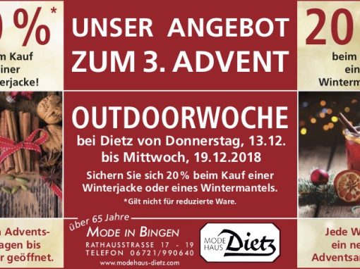 Angebot zum 1. Advent